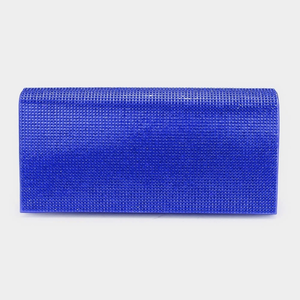 Sapphire Blue Clutch Rhinestone Crystal Purse Bling Evening Crossbody Bag